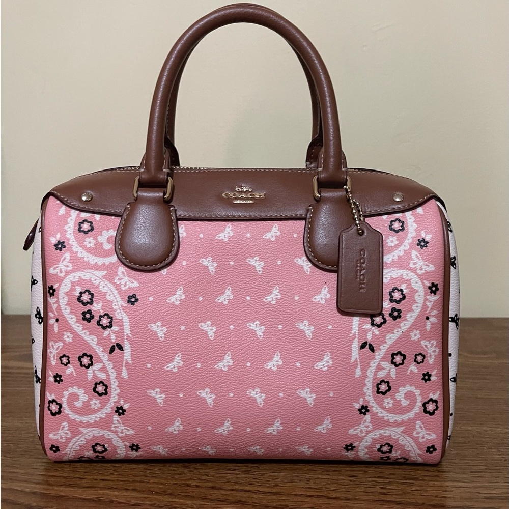 Coach Butterfly Bandana Print Bennett Satchel - Picture 6 of 14